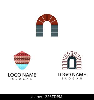 Brick Bridge Logo Vektorgrafik Design Stock Vektor