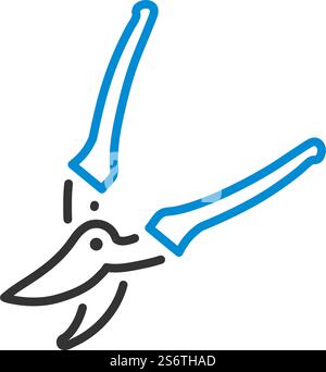 Symbol Für Gartenschere. Editierbare Fett Formatigte Kontur Mit Farbfüllungsdesign. Vektorgrafik. Stock Vektor