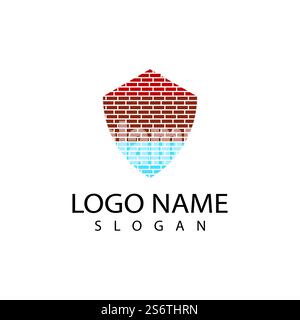Brick Bridge Logo Vektorgrafik Design Stock Vektor