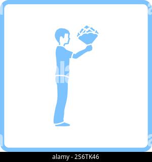 Symbol für den Tag der Mutter (&rsquo;s). Blaues Rahmendesign. Vektorabbildung. Stock Vektor