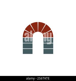 Brick Bridge Logo Vektorgrafik Design Stock Vektor