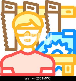 Zimmermann Arbeiter Farbe Symbol Vektor. Schild für Zimmermann. Isolierte Symboldarstellung. Zimmermann Arbeiter Farbe Symbol Vektor Illustration Stock Vektor