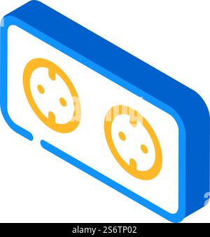 Isometrischer Symbolvektor mit Doppelsockel. Doppeltes Steckdosenzeichen. Isolierte Symboldarstellung. Isometrische Symbolvektorgrafik mit Doppelsockel Stock Vektor