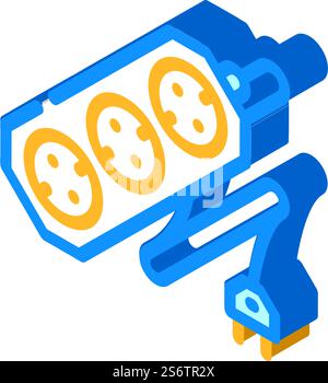 Isometrischer Symbolvektor der Kabelbuchse. Schild für Kabelsteckdose. Isolierte Symboldarstellung. Abbildung des isometrischen Symbols der Kabelbuchse Stock Vektor