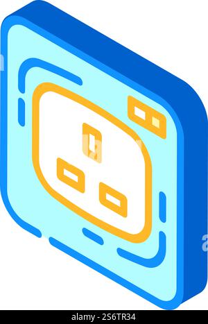 G Sockel isometrischer Symbolvektor. G-Socket-Zeichen. Isolierte Symboldarstellung. Abbildung des isometrischen Symbols der g-Buchse Stock Vektor