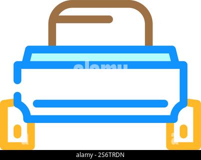 Farbsymbolvektor des Drucktastenschalters. Drucktastenschalter Schild. Isolierte Symboldarstellung. Vektorgrafik des Farbsymbols des Druckknopfschalters Stock Vektor