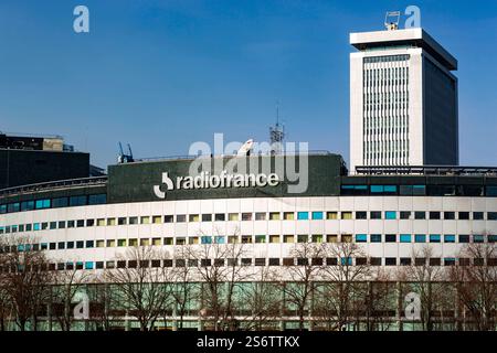 Frankreich, Paris, 75, 16. Arrondissement, Avenue du President Kennedy, Maison de la Radio, Januar 2024. Stockfoto