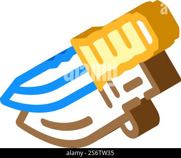 Messer Militär isometrischer Symbolvektor. Schild Messer Militär. Isolierte Symboldarstellung. Messer Militär isometrische Symbol Vektor Illustration Stock Vektor