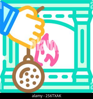 Kamin Reparatur Farbe Symbol Vektor. Schild zur Reparatur des Kamins. Isolierte Symboldarstellung. Kamin Reparatur Farbe Symbol Vektor Illustration Stock Vektor