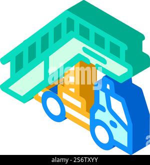 Leiter Flughafenausrüstung isometrischer Symbolvektor. Schild für die Flughafenausstattung der Leiter. Isolierte Symboldarstellung. Leiter Flughafenausrüstung isometrische Iconvektorillustration Stock Vektor