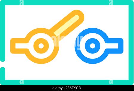 Farbsymbolvektor des elektrischen Mechanismus des 1-poligen Getriebes. Schild für elektrischen Mechanismus 1-poliger wechsler. Isolierte Symboldarstellung. Vektorgrafik für das Farbsymbol des spst-elektrischen Mechanismus Stock Vektor