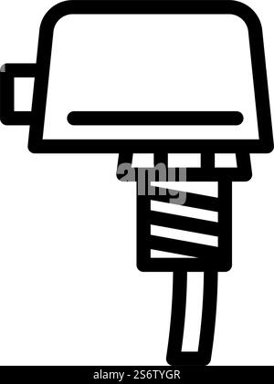 Positionssymbolvektor des Endschalters. Endschalterschild. Schwarze Abbildung des isolierten Kontursymbols. Vektorgrafik der Begrenzungsschalterlinie Stock Vektor
