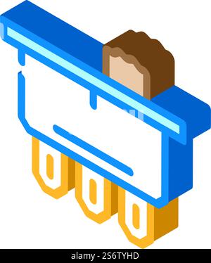 Einpoliger, zweipoliger elektrischer Schalter, isometrischer Symbolvektor. Einpoliger zweipoliger elektrischer Schalter, Schild. Isolierte Symboldarstellung. Einpoliger zweipoliger elektrischer Schalter, isometrischer Symbolvektor-Illustration Stock Vektor