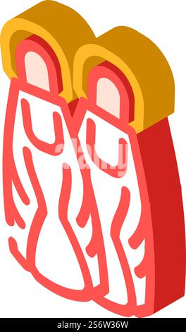 Flipper für das Tauchen isometrischer Iconvektor. Flossen für Tauchschild. Isolierte Symboldarstellung. Flipper für das Tauchen isometrische Icon Vektor Illustration Stock Vektor