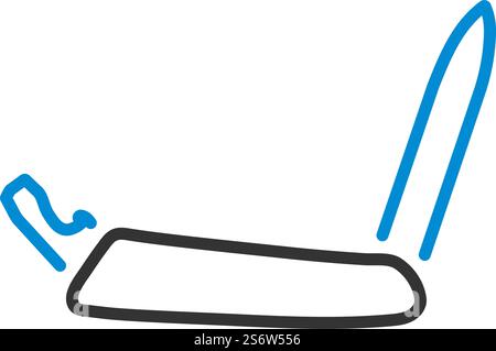 Symbol Des Faltenden Taschenmessers. Editierbare Fettformatier Umriss Mit Farbfülldesign. Vektorgrafik. Stock Vektor