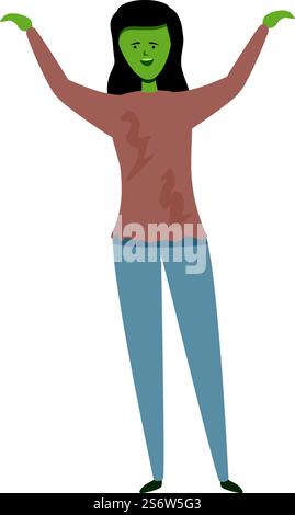 Zombie Kostüm Icon Cartoon Vektor. Süßes Kind. Karneval lustig. Zombie Kostüm Icon Cartoon Vektor. Süßes Kind Stock Vektor