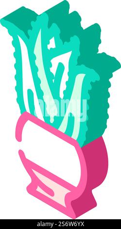 aloe-isometrie-Isometrie-Iconvektor. aloe-Hauspflanzenschild. Isolierte Symboldarstellung. aloe inländische Pflanze isometrische Icon Vektor-Illustration Stock Vektor