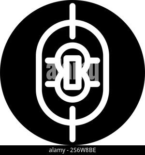 Cricket-Feld-Glyphe-Symbolvektor. Cricket Field Schild. Schwarze Abbildung des isolierten Kontursymbols. Cricket-Feld-Glyphe-Symbol-Vektor-Illustration Stock Vektor