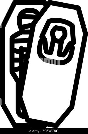 mumie ägypten Linie Symbol Vektor. mumie egypt-Schild. Schwarze Abbildung des isolierten Kontursymbols. mumie ägypten Linie Symbol Vektor Illustration Stock Vektor