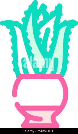 aloe inländische Pflanze Farbe Symbol Vektor. aloe-Hauspflanzenschild. Isolierte Symboldarstellung. aloe inländische Pflanze Farbe Symbol Vektor Illustration Stock Vektor