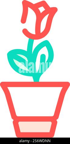 Lookaryd Topf Blume Farbe Icon Vektor. Lekaryd Blumenschild mit Topfblume. Isolierte Symboldarstellung. Lookaryd Topf Blume Farbe Symbol Vektor Illustration Stock Vektor