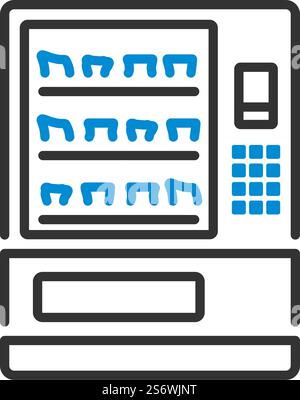 Symbol Der Lebensmittelverkaufsmaschine. Editierbare Fett Formatigte Kontur Mit Farbfüllungsdesign. Vektorgrafik. Stock Vektor
