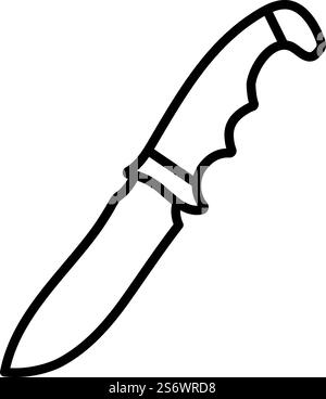 Symbol Des Jagdmessers. Auffälliges Design mit bearbeitbarer Konturbreite. Vektorgrafik. Stock Vektor