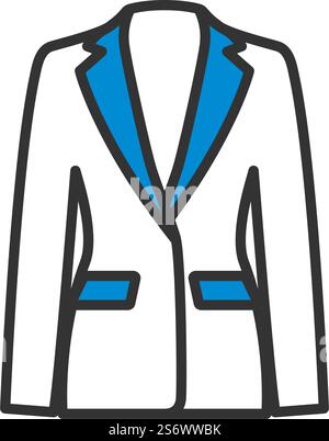 Geschäftsfrau Anzug Ikone. Editierbare Fett Formatigte Kontur Mit Farbfüllungsdesign. Vektorgrafik. Stock Vektor