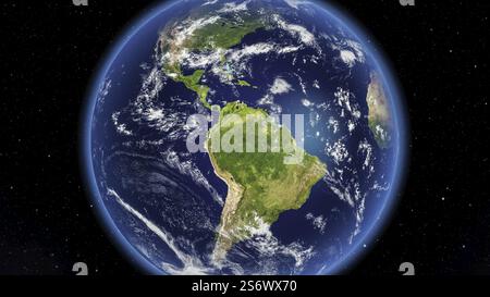 Der Planet Erde mit NASA-Texturen 3D-Illustration Stockfoto