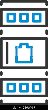 Server-Rack-Symbol. Editierbare Fett Formatigte Kontur Mit Farbfüllungsdesign. Vektorgrafik. Stock Vektor