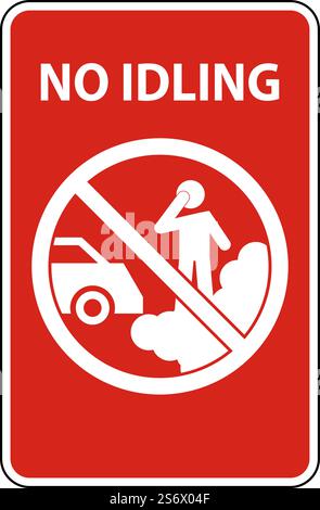 Kein Leerlaufzeichen Auf Weißem Hintergrund Stock Vektor