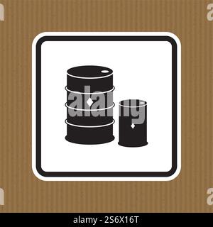 Chemical Drums Black Icon White Background Stock Vektor