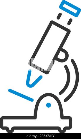 Symbol Für Das Mikroskop Der Schule. Editierbare Fett Formatigte Kontur Mit Farbfüllungsdesign. Vektorgrafik. Stock Vektor