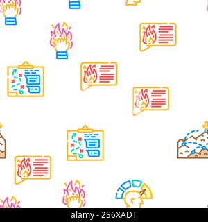 Leadership Leader Business Skill Vektor Nahtlose Muster Farblinie Illustration. Leadership Leader Business Skill Symbole Setzen Vektor Stock Vektor