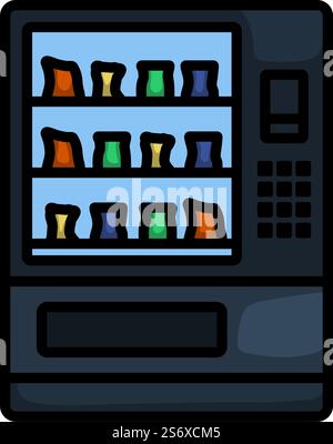 Symbol Der Lebensmittelverkaufsmaschine. Editierbare Fett Formatigte Kontur Mit Farbfüllungsdesign. Vektorgrafik. Stock Vektor