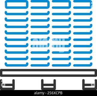 Symbol Der Baupalette. Editierbare Fett Formatigte Kontur Mit Farbfüllungsdesign. Vektorgrafik. Stock Vektor