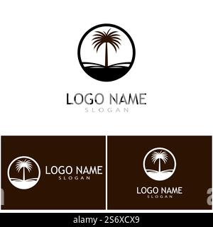 Datumsbaum Logo Vorlage Vektor Symbol Design Stock Vektor