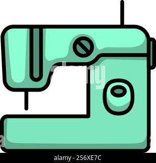 Symbol Für Moderne Nähmaschinen. Editierbare Fett Formatigte Kontur Mit Farbfüllungsdesign. Vektorgrafik. Stock Vektor