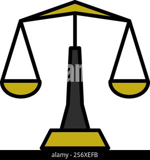 Symbol Der Skala. Editierbare Fettformatier Umriss Mit Farbfülldesign. Vektorgrafik. Stock Vektor