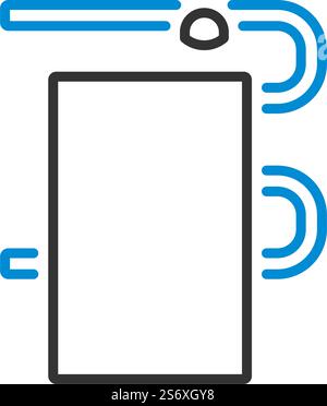 Symbol Für Beheizten Handtuchhalter. Editierbare Fett Formatigte Kontur Mit Farbfüllungsdesign. Vektorgrafik. Stock Vektor