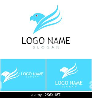 Falcon Adler BirdWave Logo Vorlage Vektorsymbol Stock Vektor