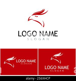 Falcon Adler BirdWave Logo Vorlage Vektorsymbol Stock Vektor
