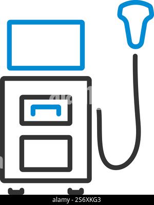 Symbol Für Ultraschalldiagnosegerät. Editierbare Fett Formatigte Kontur Mit Farbfüllungsdesign. Vektorgrafik. Stock Vektor