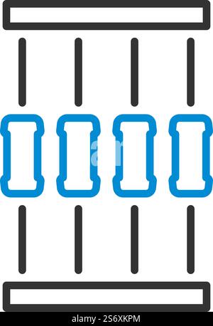 Symbol Für Widerstandsband. Editierbare Fett Formatigte Kontur Mit Farbfüllungsdesign. Vektorgrafik. Stock Vektor