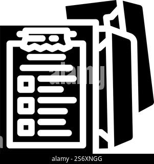 Inhaltsüberprüfung E-Mail Marketing Glyphe Symbol Vektor. E-Mail-Marketingzeichen für Inhaltsüberprüfung. Isolierte Symboldarstellung. Inhaltsüberprüfung E-Mail Marketing Glyphe Symbol Vektor Illustration Stock Vektor