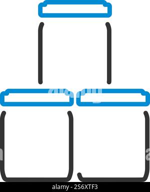 Symbol Für Kleine Glasgläser. Editierbare Fett Formatigte Kontur Mit Farbfüllungsdesign. Vektorgrafik. Stock Vektor