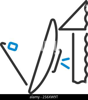 Symbol Für Satellitenantenne. Editierbare Fett Formatigte Kontur Mit Farbfüllungsdesign. Vektorgrafik. Stock Vektor