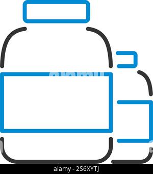 Symbol Für Den Behälter „Pillen“. Editierbare Fett Formatigte Kontur Mit Farbfüllungsdesign. Vektorgrafik. Stock Vektor