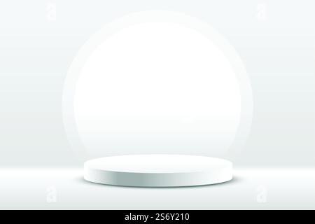 Weißer Studiohintergrund mit 3D Podium für Produktdisplay Stock Vektor