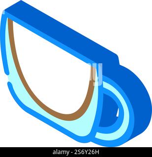 Kaffee Heißgetränk Tasse isometrischer Symbolvektor. Schild für Kaffeetassen mit heißem Getränk. Isolierte Symboldarstellung. Kaffee Heißgetränk Tasse isometrische Symbol Vektor Illustration Stock Vektor